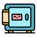 Safebox icon color outline vector