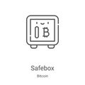 safebox icon vector from bitcoin collection. Thin line safebox outline icon vector illustration. Linear symbol for use on web and