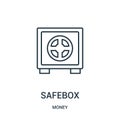 safebox icon vector from money collection. Thin line safebox outline icon vector illustration