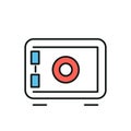 Safebox thin line icon. Color Royalty Free Stock Photo