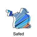 Safed on a geographical map icon design, Map is highlighted on the Israel country, illustration design template