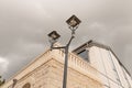 Decorative metal street lamp in the old part of Safed city in northern Israel