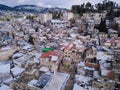 Safed the old Jewish city n northern Israel. Aerial Drone view.