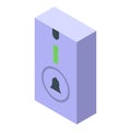 Safeguard door bell icon isometric vector. Push press