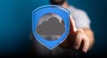 Safeguard your data with robust cloud security. High-tech protection Royalty Free Stock Photo