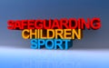 safeguarding children sport on blue Royalty Free Stock Photo