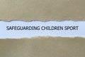 safeguarding children sport on white paper Royalty Free Stock Photo