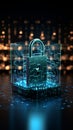 Safeguarding user privacy Cybersecurity shields through encryption, highlighting data protection