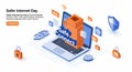 Safer Internet Day Laptop Security Concept Royalty Free Stock Photo