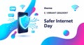 Safer Internet Day Mobile Security Protection Royalty Free Stock Photo