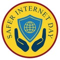 Safer Internet Day sticker Royalty Free Stock Photo