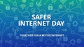 Safer Internet Day together for a better internet graphic technology network Royalty Free Stock Photo