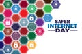 Safer Internet Day Vector Template Design Illustration Royalty Free Stock Photo