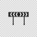 Safety barricade symbol icon isolated on transparent background. Traffic sign road. Road block sign Royalty Free Stock Photo