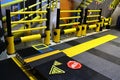 Safety barriers, antislip mats and various warning signs and lines for automotive and manufacturing industry.