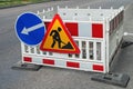 Safety barriers during road repairs Royalty Free Stock Photo