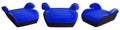 Safety booster seat for children, blue car seat isolated