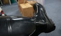 Black rubber boots for workers