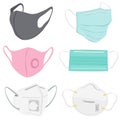 Safety breathing masks. Industrial safety N95 mask, dust protection respirator and breathing medical respiratory mask