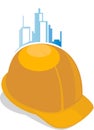 Safety cap with building background