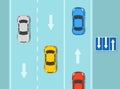 Safety car driving rules and tips. Lane direction and the number of lanes on the road sign meaning.