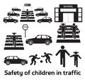 Safety of children in traffic Royalty Free Stock Photo