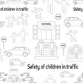 Safety of children in traffic pattern Royalty Free Stock Photo