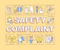 Safety complaint word concepts banner