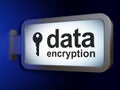 Safety concept: Data Encryption and Key on billboard background Royalty Free Stock Photo