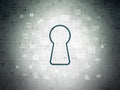 Safety concept: Keyhole on Digital Data Paper background Royalty Free Stock Photo