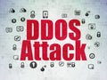 Safety concept: DDOS Attack on Digital Data Paper background