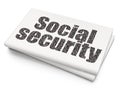 Safety concept: Social Security on Blank Newspaper background Royalty Free Stock Photo