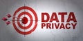 Safety concept: target and Data Privacy on wall background Royalty Free Stock Photo