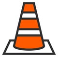 Safety cone icon. Road construction color symbol