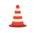 Safety cone icon. Road traffic obstacle, barrier item. Caution, warning sign. Striped symbol, security pyramid for Royalty Free Stock Photo