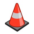 Safety cone pylon icon simple cartoon illustration, brigh