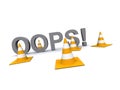 Safety Cones and Word Oops Royalty Free Stock Photo