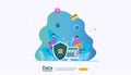 Safety and confidential data protection. VPN internet network security. Traffic encryption personal privacy concept with people Royalty Free Stock Photo