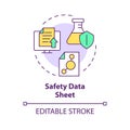 Safety data sheet multi color concept icon