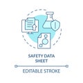Safety data sheet soft blue concept icon