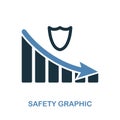 Safety Decrease Graphic icon. Monochrome style design from diagram icon collection. UI. Pixel perfect simple pictogram safety decr