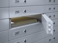 Safety deposit boxes with documents Royalty Free Stock Photo