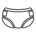 Safety diaper icon, outline style