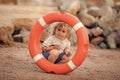 Safety engineering. Emergency and safety on water on summer vacations. Royalty Free Stock Photo