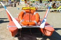 Safety equipment on the beach. Bellaria Igea Marina, Rimini