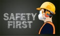 safety equipment, construction concept, Yellow safety hard hat.