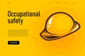 Safety equipment illustration concept. Occupational safety landing page template, worker banner which means the safety