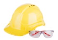 Hard Hat And Safety Glasses For PPE Isolated Royalty Free Stock Photo