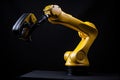 safety feature on robotic arm, with light and audible alarms to indicate danger