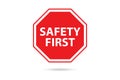 Safety first badge in industrial safety concept Royalty Free Stock Photo